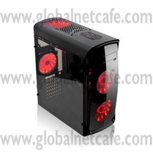 CASE GAMING AGILER 4 VENTILADORES LED ROJO NO FUENTE 