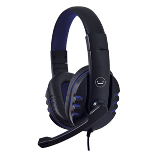 AUDIFONO CON MICROFONO  DIADEMA UNNO TEKNO HS7214BL USB ACE14 NEGRO-AZUL 100% Nuevo